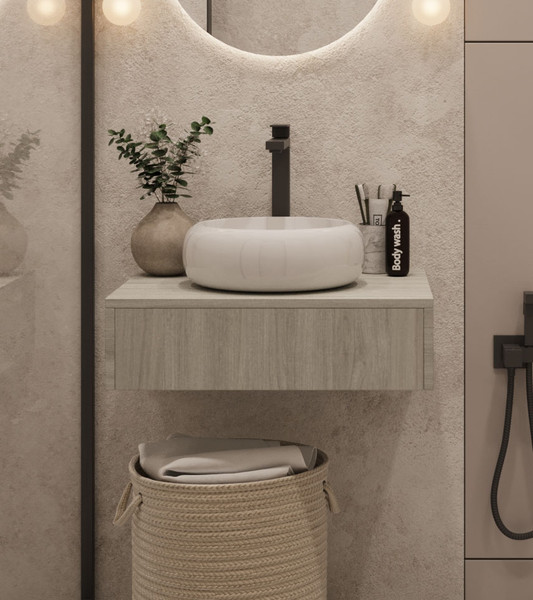 Изображение товара Тумба под умывальник ЗОВ Токио Премиум 60 / TP60ELSPTOC2 (вяз либерти серебряный)