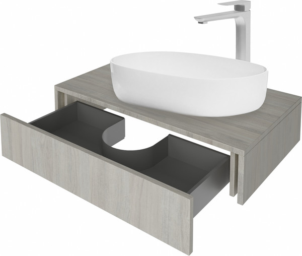 Изображение товара Тумба под умывальник ЗОВ Токио Премиум 60 / TP60ELSPTOC2 (вяз либерти серебряный)