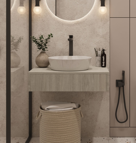 Изображение товара Тумба под умывальник ЗОВ Токио Премиум 70 / TP70ELSPTOC2 (вяз либерти серебряный)