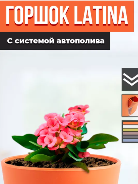 Изображение товара Кашпо Santino Латина / ЛАТ 3.7 ТЕР (терракотовый)
