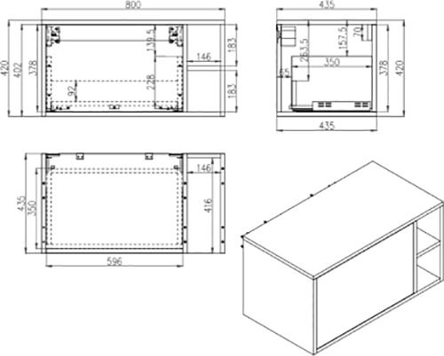 Изображение товара Тумба под умывальник ЗОВ Анталья 80 / A80LWMWC0 (белый матовый)