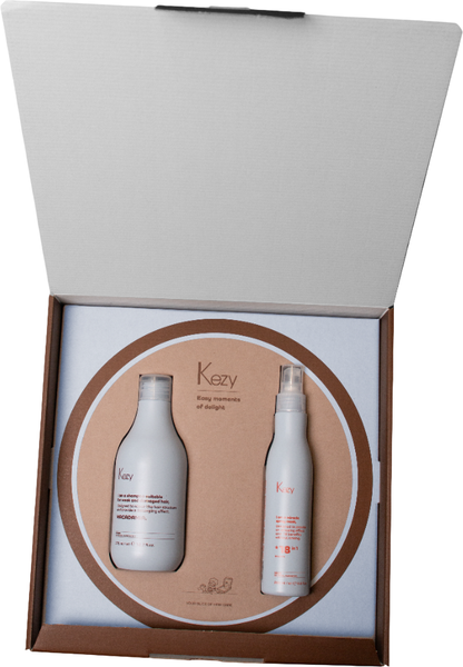 Изображение товара Набор косметики для волос Kezy Я не пицца Macadamia Шампунь 375мл+Маска-спрей 200мл