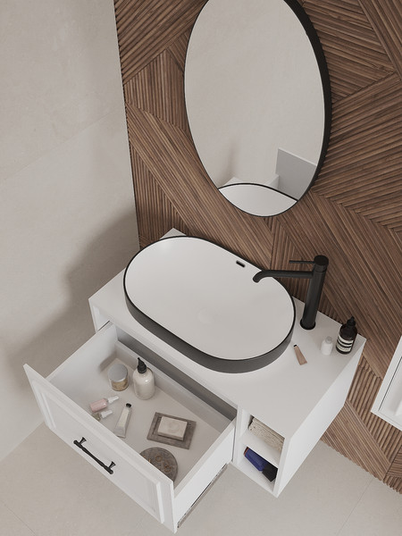 Изображение товара Тумба под умывальник ЗОВ Анталья 80 / A80LWMW1BC (белый матовый)