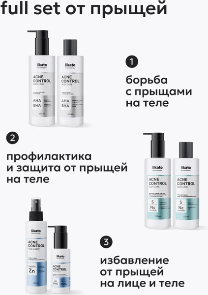 Изображение товара Гель для душа Likato Professional Acne Control уход за проблемной кожей (250мл)