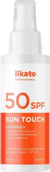 Изображение товара Крем солнцезащитный Likato Professional Sun Touch для лица и тела SPF 50 (100мл)