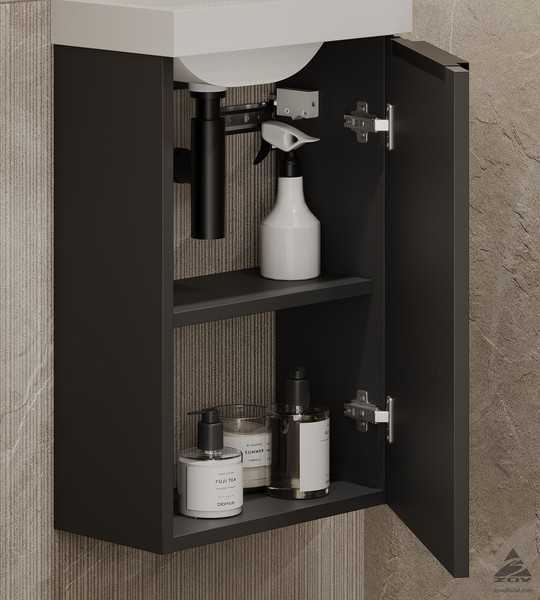 Изображение товара Тумба под умывальник ЗОВ Монови Слим 40 / S40LG0LG7091B (антрацит)