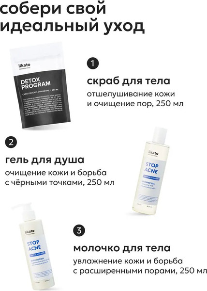 Изображение товара Молочко для тела Likato Professional от акне и черных точек с регенерирующим эффектом (250мл)