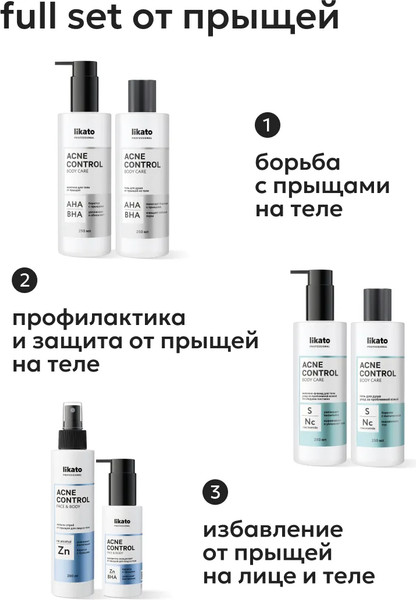 Изображение товара Гель для душа Likato Professional Acne Control от прыщей на теле (250мл)