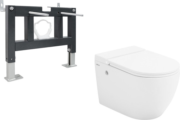 Изображение товара Унитаз подвесной с инсталляцией Abber Bequem AC1108P-AC0101P (с импульсным смывом)