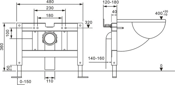 Изображение товара Унитаз подвесной с инсталляцией Abber Bequem AC1202P-AC0101P (с импульсным смывом)