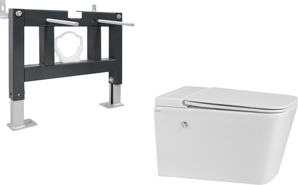 Изображение товара Унитаз подвесной с инсталляцией Abber Bequem AC1202P-AC0101P (с импульсным смывом)