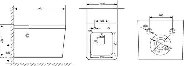 Изображение товара Унитаз подвесной с инсталляцией Abber Bequem AC1202P-AC0101P (с импульсным смывом)
