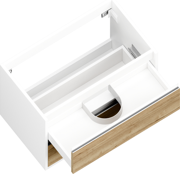 Изображение товара Тумба с умывальником ЗОВ Парма 80 / P80LWP0MHMC1A-LDSPW6002 (белый/галифакс)