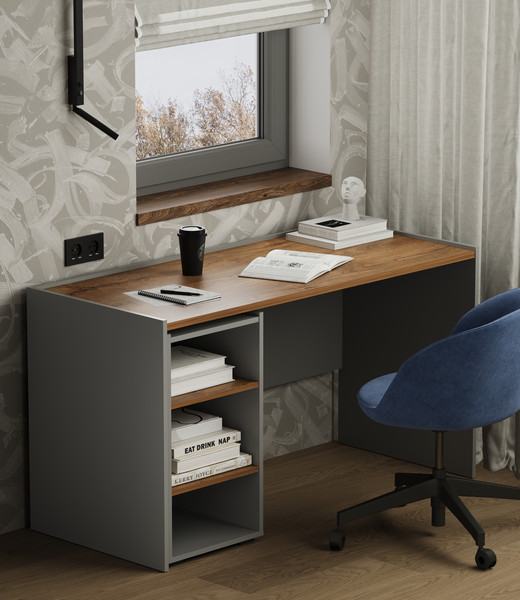 Изображение товара Тумба MySTAR ИВ-126.03 (дымчатый алмаз/дуб канзас)