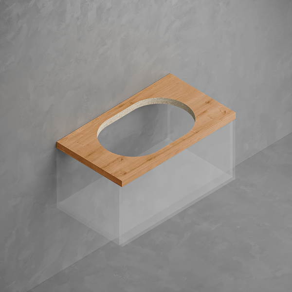 Изображение товара Тумба с умывальником ЗОВ Парма 80 / P80LWP0MWMC1B-HPL38T6002 (белый матовый)