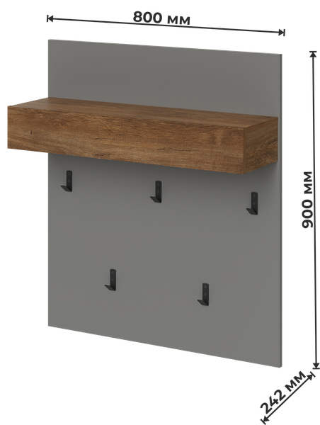 Изображение товара Вешалка для одежды MySTAR ИВ-126.10 (дымчатый алмаз/дуб канзас)