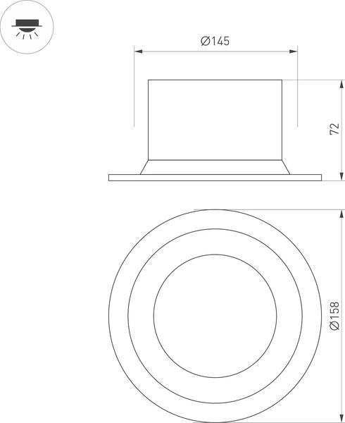 Изображение товара Точечный светильник Arlight MS-DROP-BUILT-R158-30W Day4000 BK 90deg / 041498