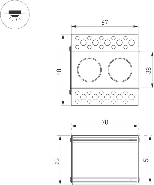 Изображение товара Точечный светильник Arlight MS-ORIENT-BUILT-TRIMLESS-TC-S38x67-5W Day4000 WH-BK / 032228