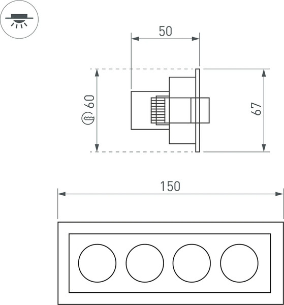 Изображение товара Точечный светильник Arlight MS-ORIENT-BUILT-TURN-TC-S67x150-10W Day4000 BK-BK / 037209