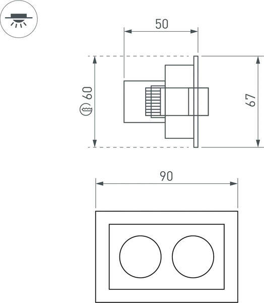 Изображение товара Точечный светильник Arlight MS-ORIENT-BUILT-TURN-TC-S67x90-5W Day4000 BK-BK / 037207