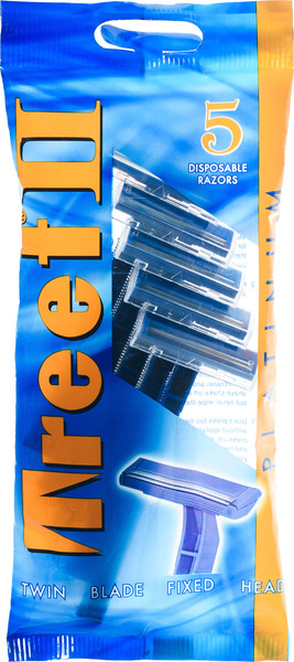 Изображение товара Набор бритвенных станков TREET II Platinum антикоррозийные 2 лезвия (5шт)