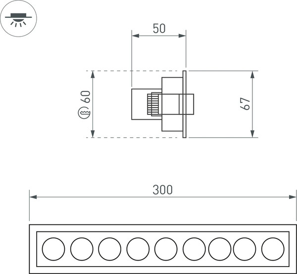 Изображение товара Точечный светильник Arlight MS-ORIENT-BUILT-TURN-TC-S67x300-20W Day4000 WH-BK / 032231