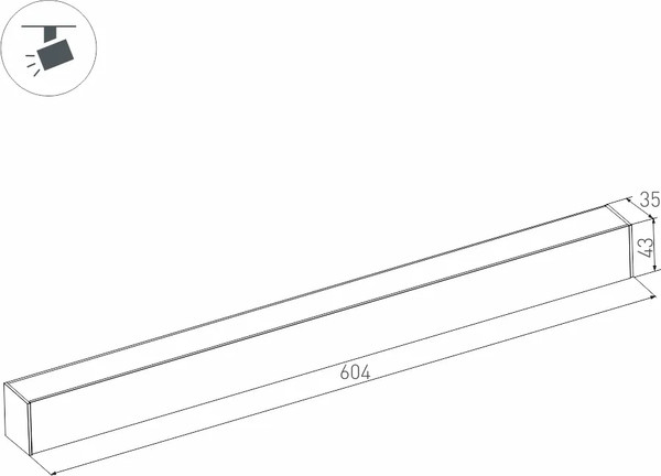 Изображение товара Трековый светильник Arlight MAG-FLAT-45-L605-18W Warm3000 BK 100deg / 046584