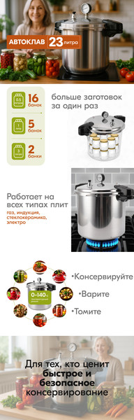 Изображение товара Автоклав для консервирования Sundays ZY25043001 (23л)