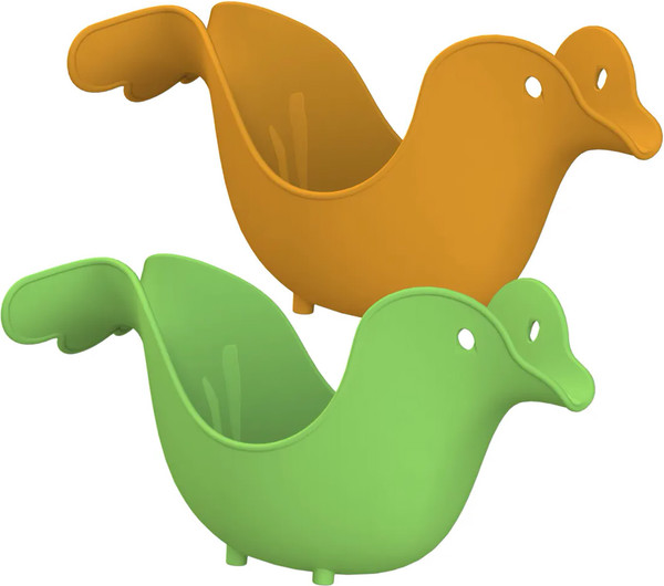 Изображение товара Набор ковшиков для купания KidPlast Птица / PL503805 (оранжевый/зеленый)