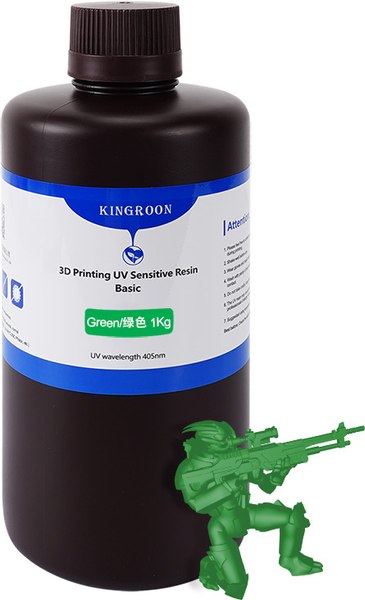 Изображение товара Фотополимерная смола для 3D-принтера Kingroon Standard Resin Transparent Green / B02171 (1кг)