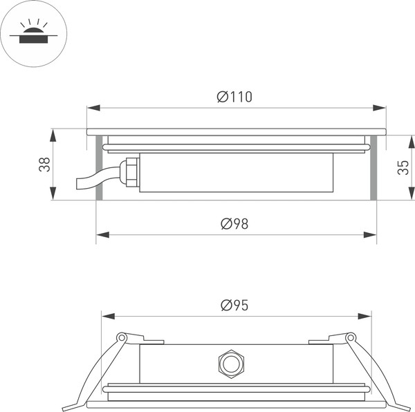 Изображение товара Светильник уличный Arlight ART-GROUND-SLIM-R110-6W Warm3000 SL / 038163