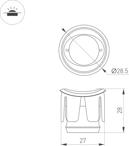Изображение товара Светильник уличный Arlight ALT-LODESTAR-HANDRAIL-R27-1.5W Warm3000 GR / 045491