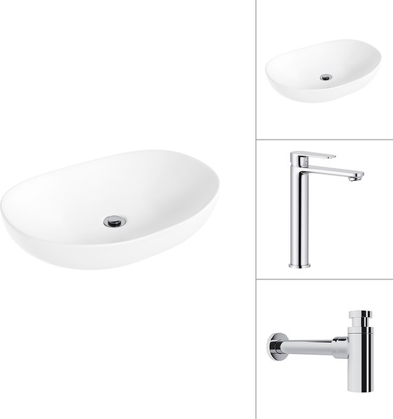 Изображение товара Умывальник со смесителем Lauter 21502 + Moon 21СK81691C с сифоном 21635CH (хром)
