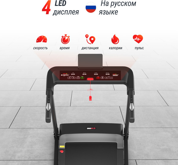 Изображение товара Электрическая беговая дорожка UNIX Fit Hi-tech S1 Black / TDHTS1B