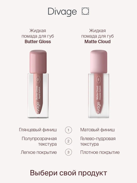 Изображение товара Жидкая помада для губ Divage Butter Gloss Liquid Lipstick тон 07