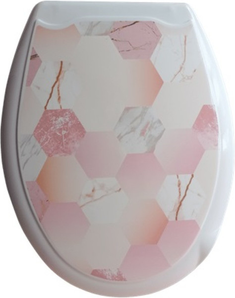 Изображение товара Сиденье для унитаза Еврокомфорт Розовая абстракция 002721 (жесткое)