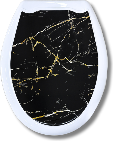 Изображение товара Сиденье для унитаза Еврокомфорт Черный мрамор 002719 (жесткое)