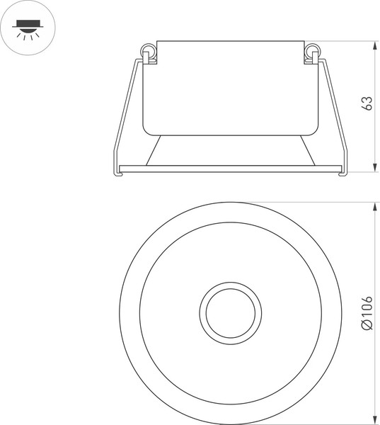 Изображение товара Точечный светильник Arlight MS-HARBOR-R106-15W Day4000 WH 50deg / 048275
