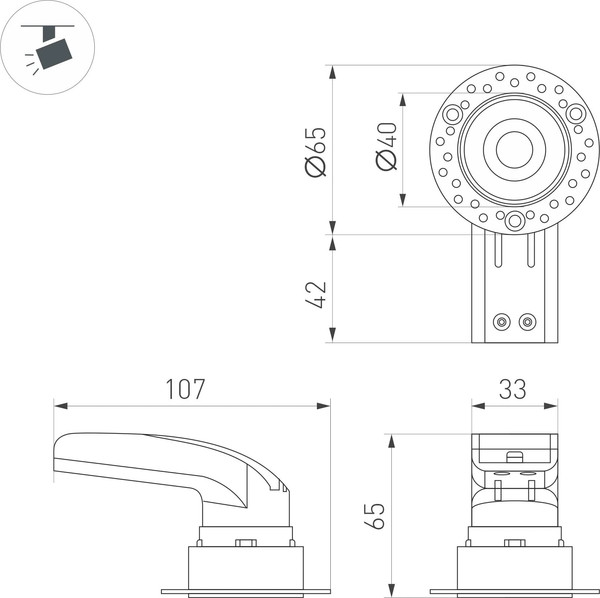 Изображение товара Точечный светильник Arlight MS-RIALTO-TRIMLESS-R40-9W Warm2700 WH 36deg / 054472