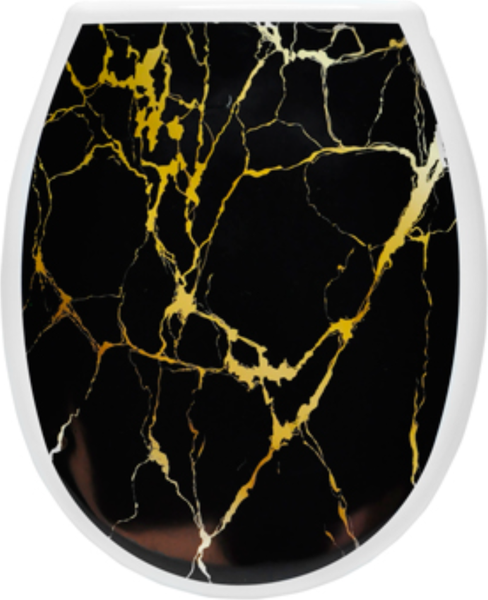 Изображение товара Сиденье для унитаза Еврокомфорт Океан Lux Черный мрамор 003769 (жесткое)