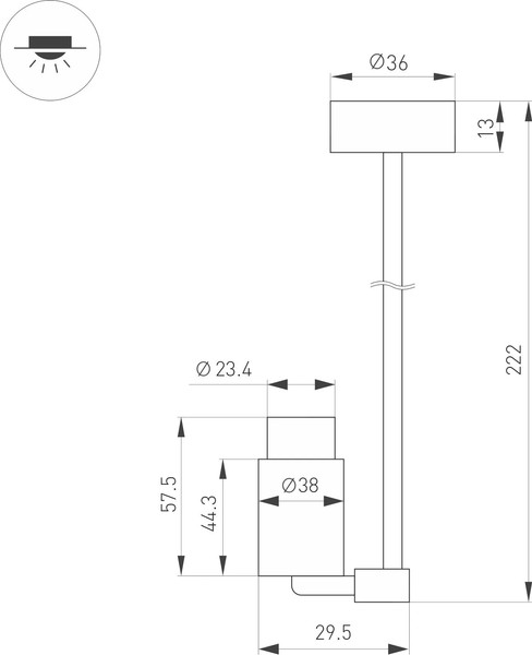 Изображение товара Точечный светильник Arlight ART-NEMO-SURFACE-ZOOM-L205-R29.5-2W Day4000 BK 15-45deg / 049780
