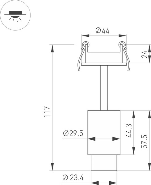 Изображение товара Точечный светильник Arlight ART-NEMO-BUILT-ZOOM-R29.5-2W Day4000 BK 15-45deg / 049768