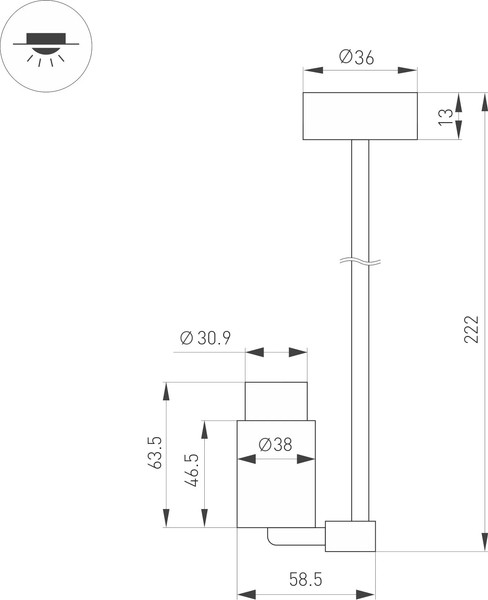 Изображение товара Точечный светильник Arlight ART-NEMO-SURFACE-ZOOM-L205-R38-5W Day4000 BK 10-55deg / 049782