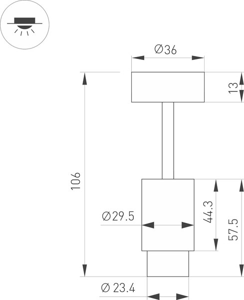 Изображение товара Точечный светильник Arlight ART-NEMO-SURFACE-ZOOM-R29.5-2W Warm3000 BK 15-45deg / 049771