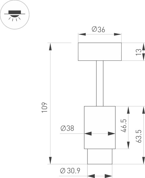 Изображение товара Точечный светильник Arlight ART-NEMO-SURFACE-ZOOM-R38-5W Warm3000 BK 10-55deg / 049772