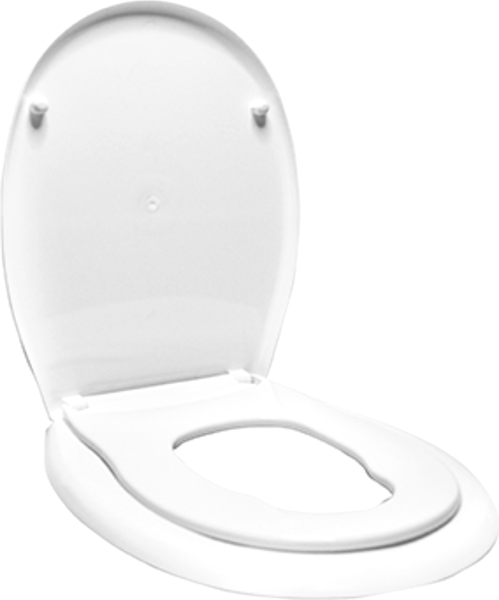 Изображение товара Сиденье для унитаза Еврокомфорт Океан Lux Абстракция соты розовые с детской накладкой 003739 (жесткое)