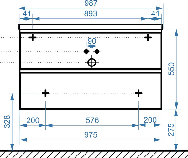 Изображение товара Тумба под умывальник Belux Минск НП 100-02 (1, белый глянцевый)