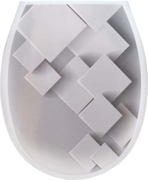 Изображение товара Сиденье для унитаза Еврокомфорт Океан Lux Белый квадрат с детской накладкой 003736 (жесткое)