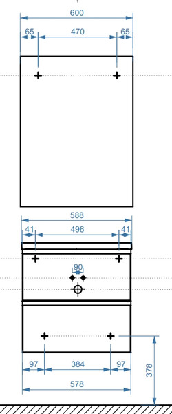 Изображение товара Тумба под умывальник Belux Минск НП 60-02 (1, белый глянцевый)