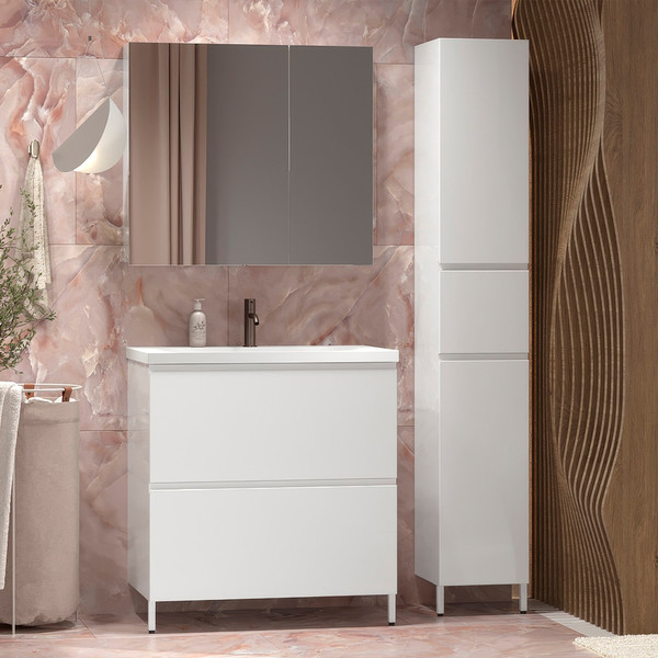 Изображение товара Тумба под умывальник Belux Минск Н 90-02 (1, белый глянцевый)